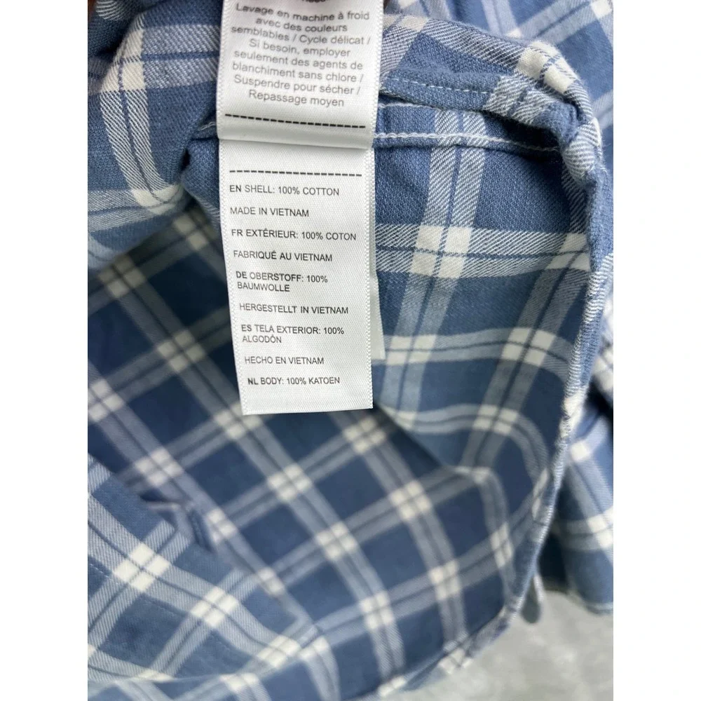 UNTUCKit Men's Large Carmenet Blue White‎ Plaid Button Down Shirt  Long Sleeve